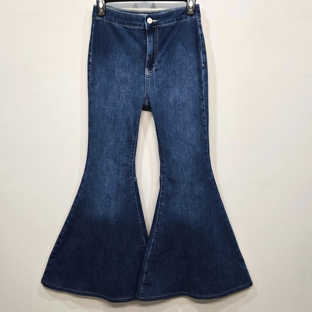Free People‎ We The Free Bell Bottom Jeans 26 High Rise Retro 70s Flare Stretch